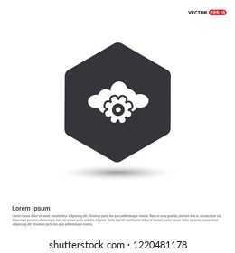 Cloud Gear Icon Hexa White Background icon template - Free vector icon