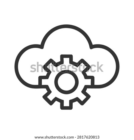 Cloud with gear icon in simple design Vector, illustration