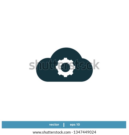 cloud and gear  icon symbol