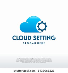 Cloud Gear logo designs concept vector, Cloud Setting logo symbol