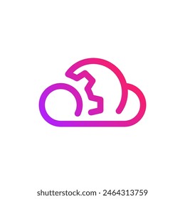 Cloud and gear logo. Perfect for data storage industry, engineering or technology