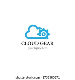 Cloud gear logo vector icon design