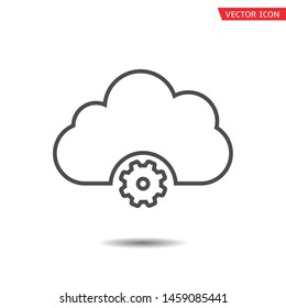 Cloud with gear sign. Data storage cloud icon
