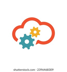 cloud gear work icon logo