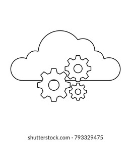 cloud with gears icon
