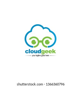 cloud geek logo design