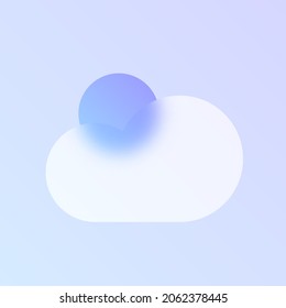 cloud glass morphism trendy style icon. cloud color vector icon with blur, transparent glass and purple gradient. for web and ui design, mobile apps