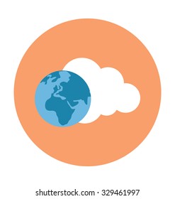 
Cloud Globe Colored Vector Illustration
