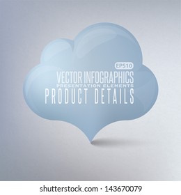 Cloud glossy icon. Vector illustration