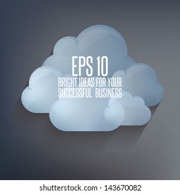 Cloud glossy icon. Vector illustration