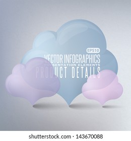 Cloud glossy icon. Vector illustration