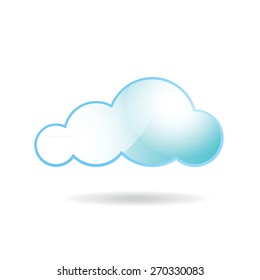 Cloud glossy icon. Vector illustration