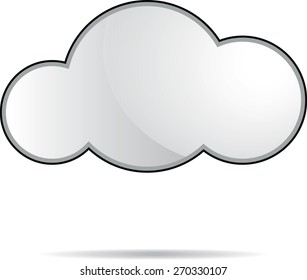 Cloud glossy icon. Vector illustration