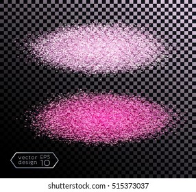 Cloud of glowing dust on a dark background. Spot of paint. Color bright sand. India, Holi Festival. Isolated vector element for web design. Vector illustration EPS 10
