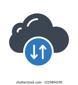 cloud glyph colour vector icon