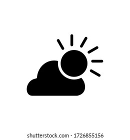 Diseño de iconos de glifos en la nube. Ilustración vectorial de marca meteorológica.
