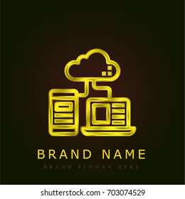 Cloud golden metallic logo