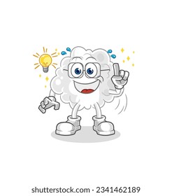 the cloud got an idea cartoon. mascot vector