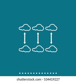 Cloud graph illustration. Flat icon.