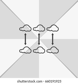 Cloud graph illustration. Flat icon.