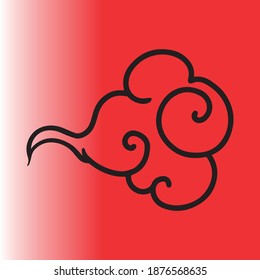 cloud graphic design vector illustration, icon, art tattoo sketch, hand draw, use in print