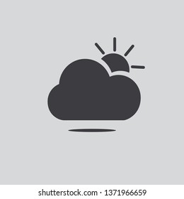 
Cloud.On gray background Icon.Vector