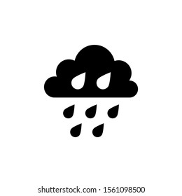 cloud gray rain icon in black flat design, From forecast, Climate and Meteorology icons, widget icons, icon vector illustration eps 10