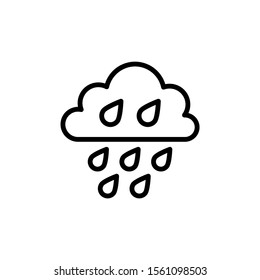 cloud gray rain icon in line art style, From forecast, Climate and Meteorology icons, widget icons, icon vector illustration eps 10