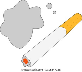 nube de humo gris por el concepto de droga y adicción de cigarrillos que se está quemando