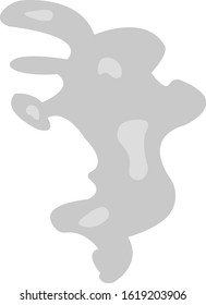 cloud of gray steam with spotted patterns object for design on a white background