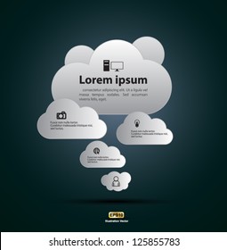 Cloud group fly background vector / can use for advertising / use for education / promotion step