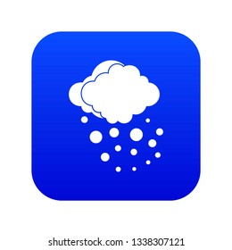 Cloud with hail icon digital blue for any design isolated on white vector illustration