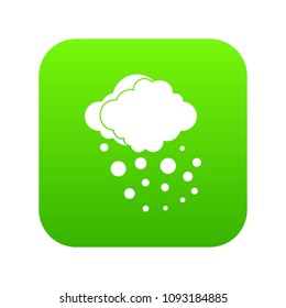 Cloud with hail icon digital green for any design isolated on white vector illustration