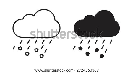 Cloud hail icon in doodle and stroke style.