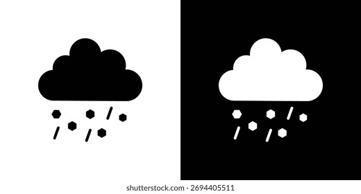 Cloud hail icon illustration element design. black glyph icons
