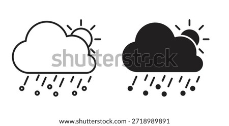 Cloud hail icon for mobile app, editable designs