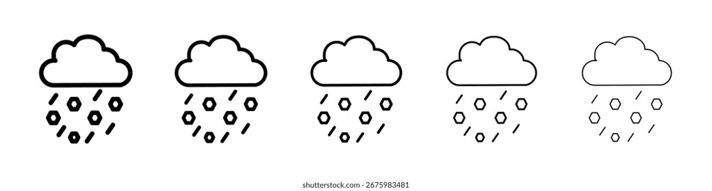 Icono del granizo de la nube para el concepto y el Diseño web móviles.