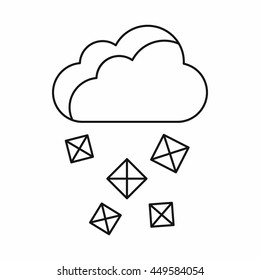 Cloud and hail icon in outline style isolated vector illustration