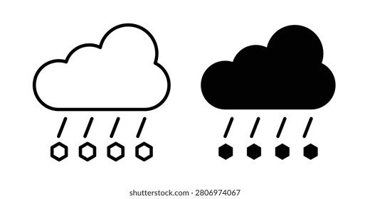 Cloud hail icon pack with silhouette and stroke web icons.