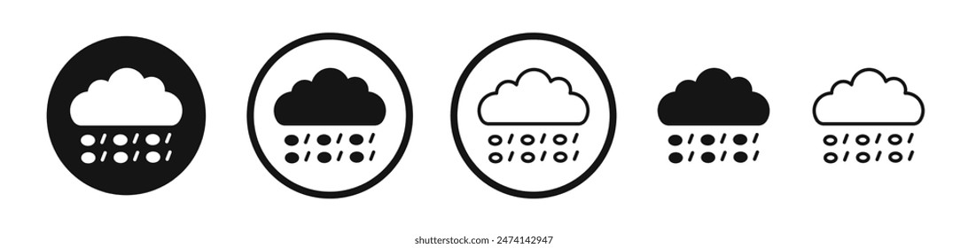 Cloud Hail Icon Set Winter snow fall weather vector symbol with hailstorm and hailstone icons.