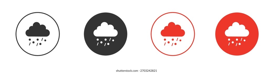 Pictograma sólido del icono del granizo de la nube. Vector aislado ilustración