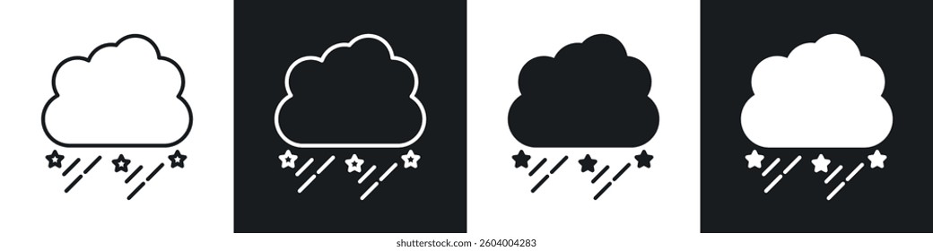 Cloud hail icon symbol collection on white background.