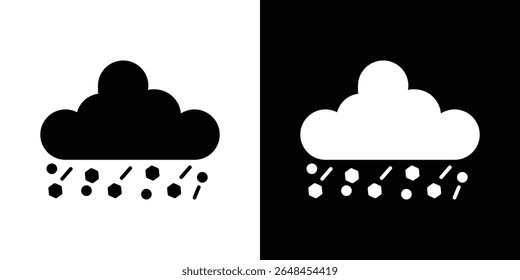 Cloud hail icon symbol collection. Flat vector stock illustration.