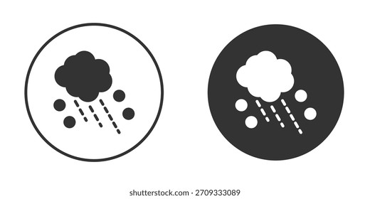 Iniciar sesión de símbolo de granizo de nube estilo sólido.