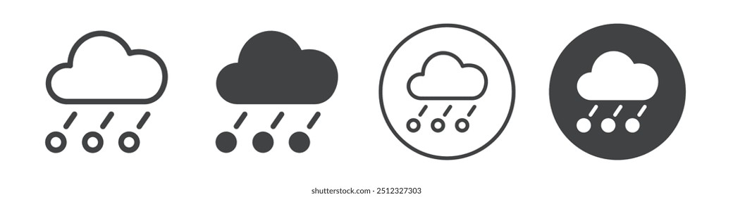 Cloud with hail icon Vector logo outline