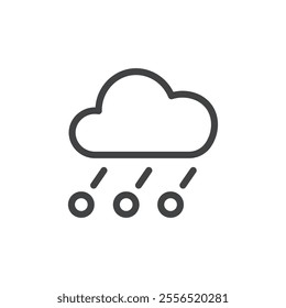 Cloud with hail icon Vector logo outline