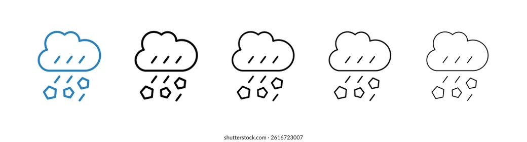 Cloud hail icons collection vectors for web ui