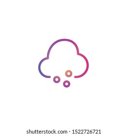 Cloud with Hail  - Line Vector Icon
