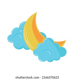 cloud and half moon icon