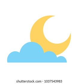 cloud half moon weather sky image vector illustration